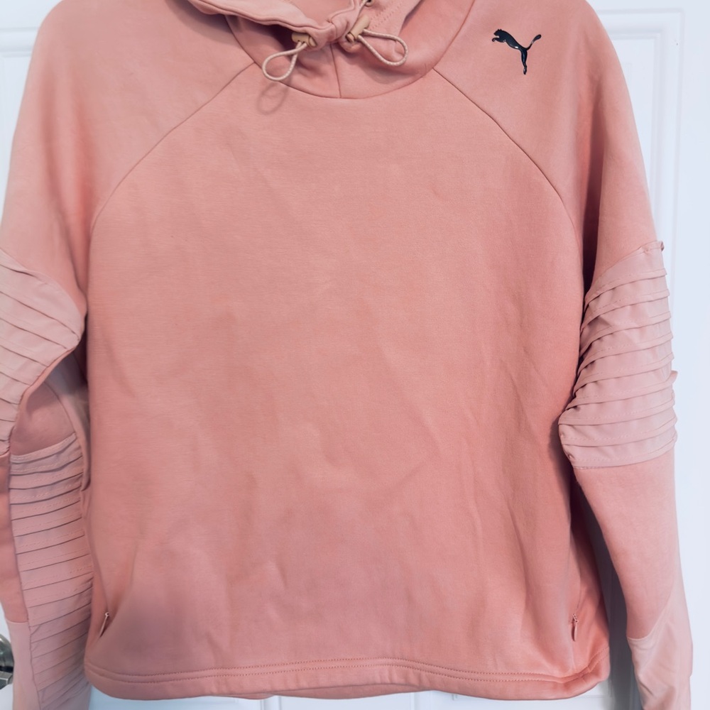 Puma Dry Cell Women's Size Large Pink Long Sleeve Cotton Blend Sweatshirt Hoodie